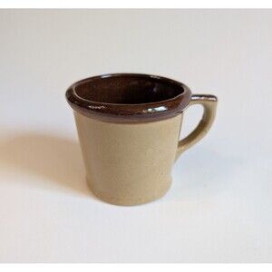 Vintage Stoneware Handmade Ceramic Pottery Mug - Two Toned Brown